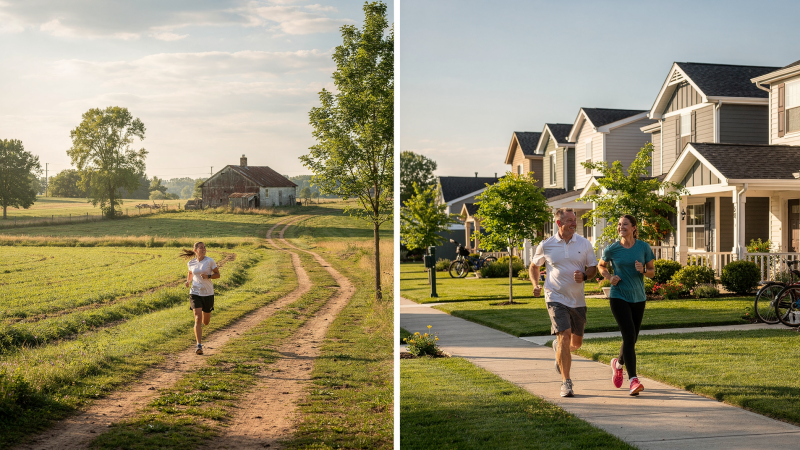 Comparing Rural and Suburban Living for a Healthier Lifestyle